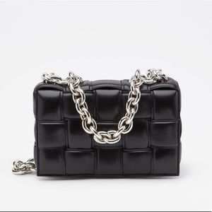 Bottega Veneta Chain Cassette Black Silver Brand New